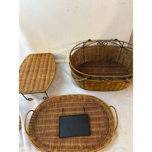 Princess House Casual Home wicker Rattan basket 4 piece set‎ #2598